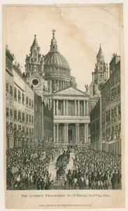 Ludgate Hill. La Procesión de la Reina a San Pablo, 29 de noviembre de 1820 de English School