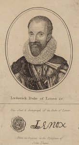 Ludovick Duque de Lenox; retrato y autógrafo