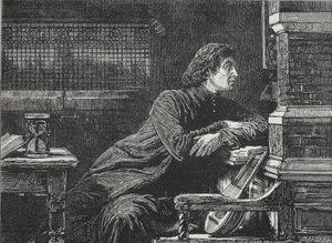 Lutero en la ventana, ilustración de La Historia del Protestantismo de James Aitken Wylie, pub. 1878 de English School