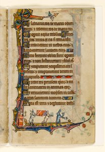 Una procesión fúnebre de conejos, decoración marginal del Salterio de Macclesfield, Uso de Sarum, East Anglia, c.1330 de English School