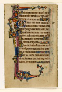 Un músico desnudo, decoración marginal del Salterio de Macclesfield, Uso de Sarum, East Anglia, c.1330 de English School