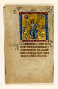 Cristo en juicio, miniatura del Salterio de Macclesfield, Uso de Sarum, East Anglia, c.1330 de English School