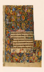 El Árbol de Jesé y la inicial Beatus con músico y combate grotesco, del Salterio de Macclesfield, Uso de Sarum, East Anglia, c.1330 de English School