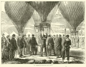 M. Gambetta partiendo para Tours, noviembre 1870 de English School