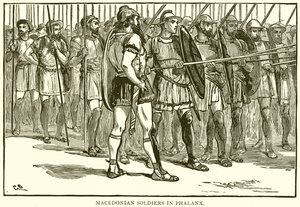 Soldados macedonios en falange