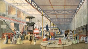 Maquinaria, de Imágenes Comprensivas de la Gran Exposición de 1851 de Dickinson, publicado 1854, litografía a color de English School