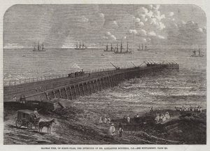 Muelle de Madrás, sobre pilotes de tornillo, invención del Sr. Alexander Mitchell