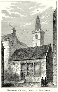 Magdalen Chapel, Cowgate, Edimburgo (grabado) de English School