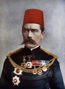 General de División Lord Horatio Herbert Kitchener (1850-1916) de Jartum y de Broome, ilustración de "Celebrities of the Army" de Charles N. Robinson, publicada en 1900 (litografía en color) de English School