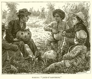 Haciendo linternas de calabaza