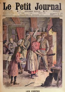 Haciendo panqueques, ilustración de Le Petit Journal, 26 de febrero de 1911