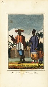 Hombre y mujer de Cochinchina (Vietnam) 1818 de English School