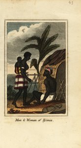 Hombre y mujer de Issinia, Guinea, África Occidental