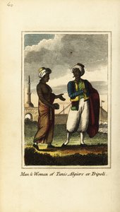 Hombre y mujer de Túnez, Argel o Trípoli de English School