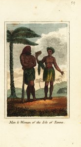 Hombre y mujer de la Isla de Tanna, Vanuatu de English School