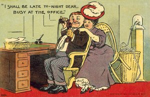 Hombre coqueteando con su secretaria de English School