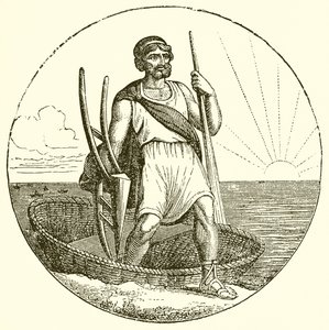 Hombre en coracle de English School