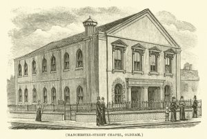 Capilla de Manchester-Street, Oldham (grabado) de English School
