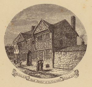 Manchester: Residencia del Director de la Escuela de Gramática, Long Mill (grabado) de English School