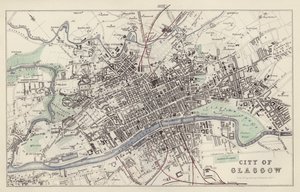 Mapa: Ciudad de Glasgow, dibujado y grabado por G H Swanston, Edimburgo