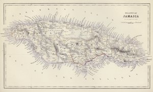 Mapa: Isla de Jamaica, por G H Swanston, Edimburgo (litografía en color)