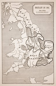 Mapa de Gran Bretaña en 593, impreso por Stanfords Geographical Establishment