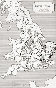 Mapa de Gran Bretaña en 634, de 