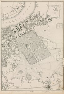 Mapa de Greenwich y área circundante, Londres