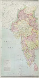 Mapa de la India, publicado bajo la dirección del Coronel H.R. Thuillier, R.E., Topógrafo General de la India, 1877