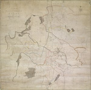 Mapa de Leeds, levantado por John Tuke