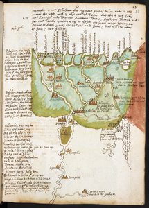 Mapa del Bajo Egipto, del Cuaderno de Sir Walter Raleigh (1552-1618), c.1606-08 (pluma y tinta sobre papel) de English School