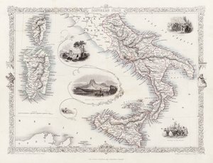 Mapa del sur de Italia (grabado)