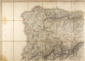 Mapa de España que se dice fue usado por el Duque de Wellington de English School