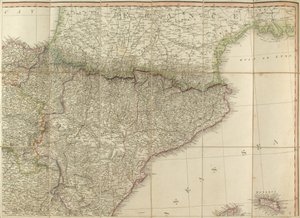 Mapa de España que se dice fue usado por el Duque de Wellington de English School