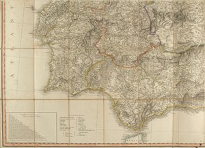 Mapa de España que se dice fue utilizado por el Duque de Wellington de English School