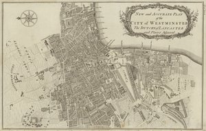 Mapa de la ciudad de Westminster y el ducado de Lancaster, Londres