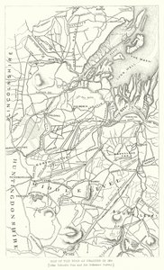 Mapa de los Fens drenados en 1830 (grabado) de English School