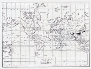 Mapa del mundo mostrando los países productores de té de English School
