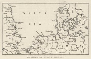 Mapa que muestra la posición de Heligoland (grabado)