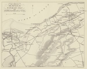 Mapa para ilustrar las Batallas de Pinkie 1547 y Prestonpans 1745 de English School