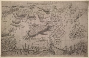 Maps.C.C.5.a.409 La Batalla de Pinkie, c.1547-48 (grabado) de English School