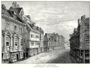 Mardol Street, Shrewsbury (grabado) de English School