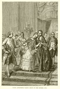 María Antonieta despidiéndose de su madre de English School