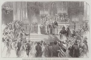 Matrimonio en la Catedral de Notre Dame, en París, de las Parejas dotadas por el Emperador (grabado) de English School