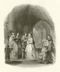 Matrimonio de Enrique VII con Isabel de York de English School