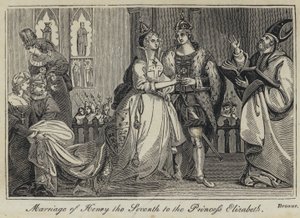 Matrimonio de Enrique VII con la Princesa Isabel (grabado)