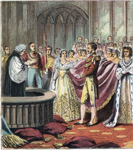 Matrimonio de la Reina Victoria I (1819-1901) y el Príncipe Alberto de Sajonia-Coburgo-Gotha de English School