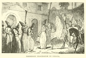 Procesión de matrimonio en Persia de English School