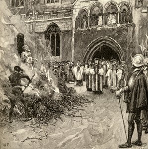 Martirio de John Hooper (c.1495-1555) en Gloucester de English School