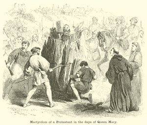 Martirio de un protestante en los días de la reina María de English School